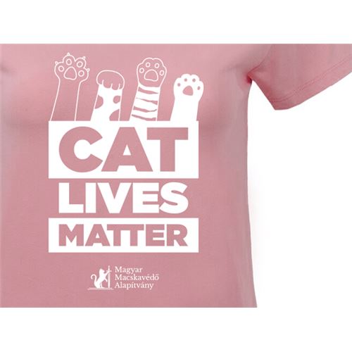 Cat Lives Matter MAVED női póló - rózsaszín