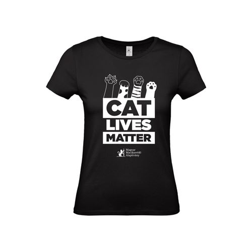 Cat Lives Matter MAVED női póló - fekete