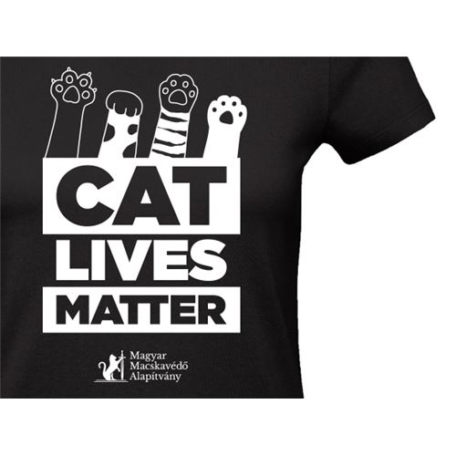 Cat Lives Matter MAVED női póló - fekete
