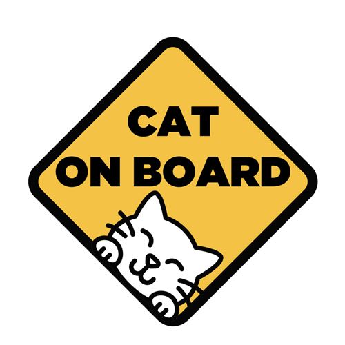 Cica az autóban - Cat on board matrica